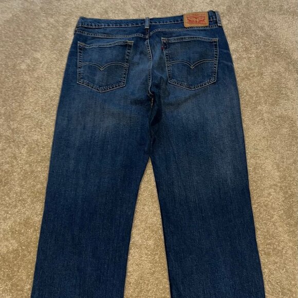 Levis Sz 36W 34L Men’s 514 Dark Blue Boot Cut Straight Leg Jeans - Picture 6 of 7